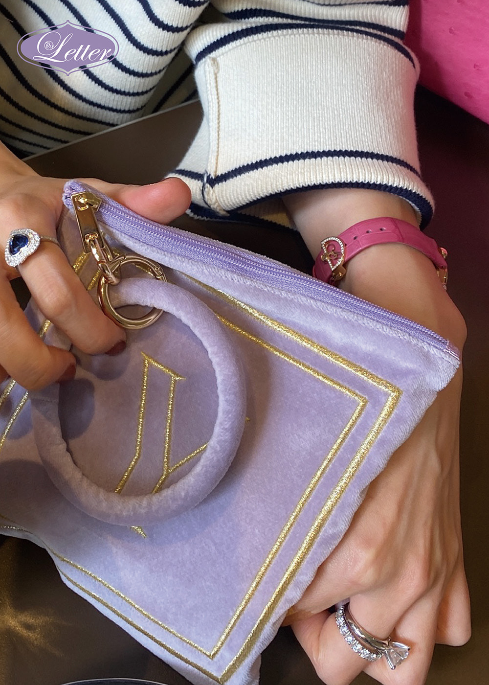 TW Classic Initial Pouch (Lilac)